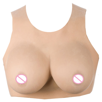 Silicone Breast Form Round Collar Breast Enhancer Vest Ajusen for Mastectomy Crossdresser Transgender